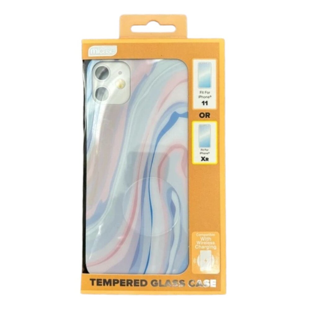 micase Abstract Tempered Glass Phone Case iPhone 11 or iPhone XR